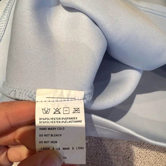 Blaque Label revolve  Powder Blue Scuba Bell Sleeve Top - Picture 9 of 13